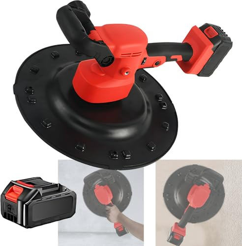 SHAHRYAR Levigatrice per Pareti Wireless 1680w Motore Interamente in Rame,Regolazione A 6 velocità,2 Batterie al Litio,per Intonacatura, Malta Cementizia, Stucco