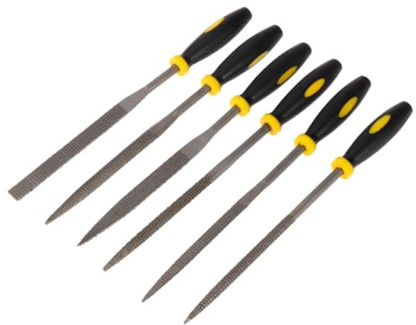 SOPOTUTU Juego De 6 Limas De Madera De 180 x 5 Mm Mango Antideslizante, Lima De Escofina Para Madera, Herramienta De Escofina Resistente Para Carpintería y Bricolaje, Set Compacto Para Uso Profesional