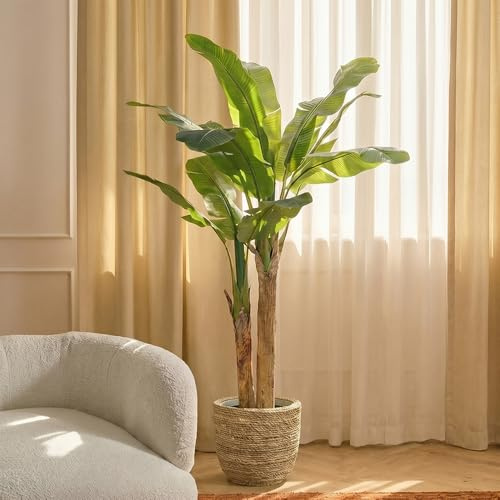 BLAINE Planta Artificial de Platanera 180 cm Decoración de Interiores y Terrazas con Aspecto Hiperrealista Que No Necesita Mantenimiento
