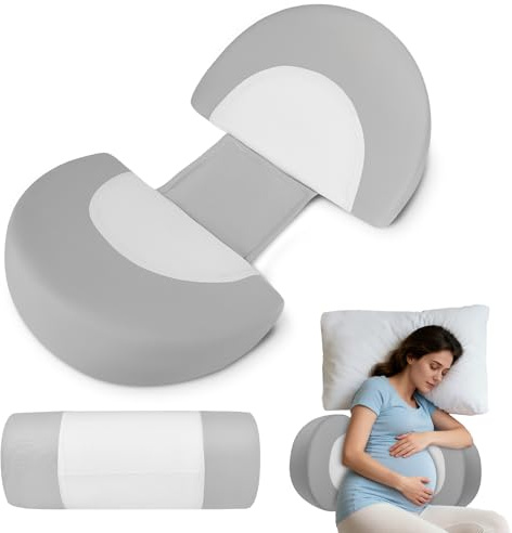 Cuscino per gravidanza, per dormire, in memory foam, per la gravidanza, per la schiena, la pancia e i fianchi, cuscino per il corpo regolabile e portatile, con tessuto Shark Skin Ice Silk Yoga in