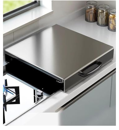 Cubierta ligera for cocina de gas, tapas de quemador, rejilla for cocina, fregadero de RV, estufa eléctrica(Gray,40x50x9cm/15.7x19.7x3.5in)