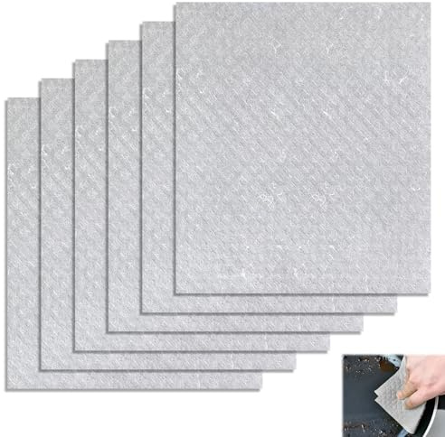GEU Swedish Dishcloths 6 Pack, Super Absorbent & Odour-Free Sponge Cloths for Kitchen & Bathroom, Reusable Biodegradable Cellulose Washing Up Cloths, Lint-Free Paper Towel Alternative, Grey