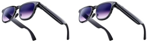 2pcs AI Smart Glasses with Camera, 1200W Bluetooth 6.0 Intelligent Voice Sunglasses Anti-Shake Camera Video Music Player Glasses Sunglasses Portable for Gaming Travel Outdoor