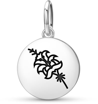 Persische Lilie, Totem-Symbol, baumelnder Charm, 925er Sterlingsilber, spirituelles Emblem, kompatibel mit Pandora-Charm-Armbändern