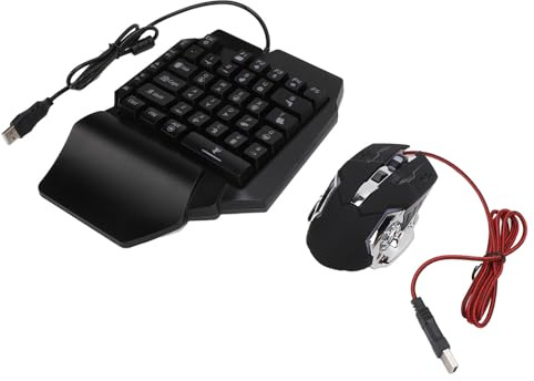 KUIDAMOS Einhand-RGB-Gaming-Tastatur und Hintergrundbeleuchtete Maus-Kombination für den Heimgebrauch, Tragbares Minispiel-Set für das Büro, ABS-Kunststoff