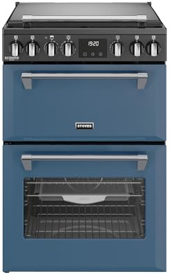 Stoves Richmond Deluxe 60cm Dual Fuel Range Cooker with Gas Hob, Twilight Blue