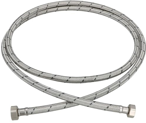 KOTARBAU® Flexschlauch 1/2“ x 1/2“, Wasserschlauch, Panzerschlauch 200 cm | Anschlussschlauch für Armatur, Schlauch Für Wasserhahn, Edelstahlummantelt, Silber