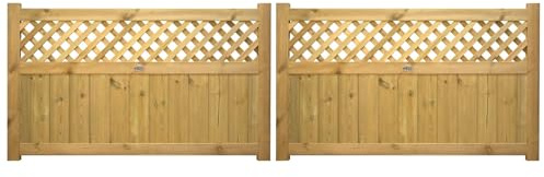 Urban Double Driveway Gates 3ft x 10ft Wooden Entrance with Diamond Insert | 90cm x 300cm, Durable, Pressure Treated Timber, Paintable/Stainable, for Pedestrian Rear Entry & Back Door Entrance