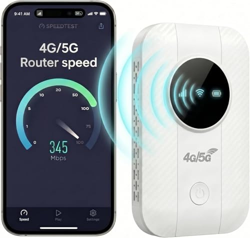 5G Mobile WiFi Hotspot, Portable Router with Wi-Fi 6, Ultra-Fast Internet up to 300 Mbps, Pocket-Sized Travel Modem, Supports up to 28 Devices Simultaneously-cc