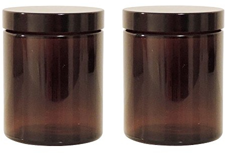 mikken 2 Glastiegel 180ml braune Salbentiegel Cremetiegel inkl. Etiketten