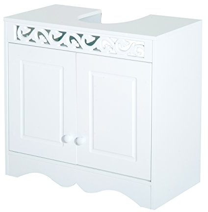 HOMCOM Bathroom Under Sink Storage Cabinet 2 Door Wooden Cupboard Vanity Units