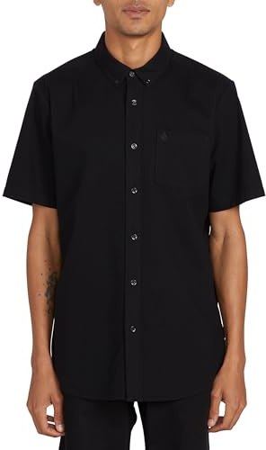 Volcom mensA0411801Everett Oxford kortärmad skjorta kortärmad skjorta med knappar – svart – medium