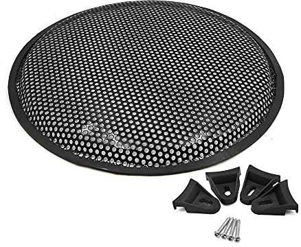 sourcing map 12 Tapa Protector de Altavoz de Audio de Coche Subwoofer Rejilla de Metal Negro