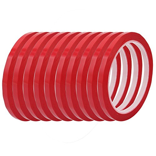 Aexit 10 piezas 6 mm de ancho 50 metros de largo PET cinta autoadhesiva (model: W9427IXII-7781XB) aislante eléctrico rojo'