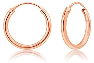 DTPsilver® Creole guldpläterad - 18 karats guld - damörhängen guld - damörhängen roséguld - kreolskt roséguld - små kreolska - stora spännen - tjocklek 2 mm - diameter 10 till 80 mm, Roséguld Silver