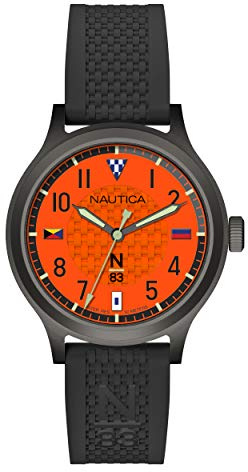 Nautica N83 Crissy Field - Reloj para Hombre, Negro/Naranja, Crissy Field