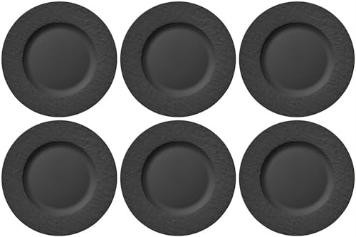 Villeroy & Boch 6er Set Manufacture Rock Speiseteller D. 27cm schwarz grau