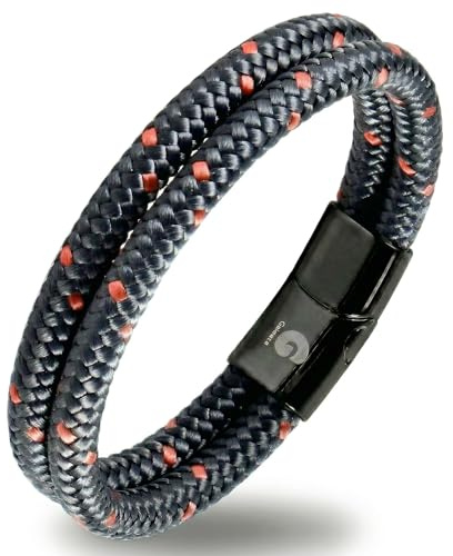 Pulsera trenzada náutica con cierre magnético, pulsera de surfista marítimo Galeara Noa, 195, Tela