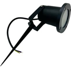 Partenopeautensili® Faretto orientabile con picchetto gu10 da esterno giardino segnapassi luce lampada a led (SENZA LAMPADA, ARMATURA NERA)