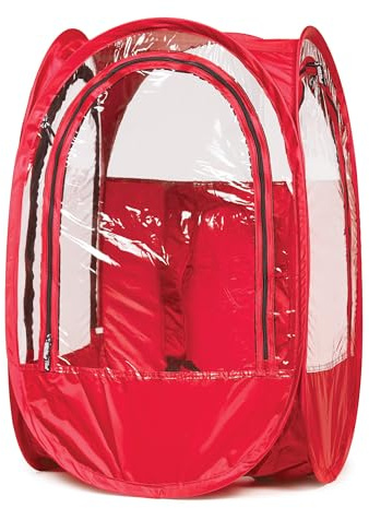 StadiumPod 1-Person 22x22 Wearable Upper Body Pop-Up Pod, Portable Weather Shelter for Games, Fishing, and Outdoor Events, Instant Setup, Waterproof & Windproof Protection, UPF 50, Red