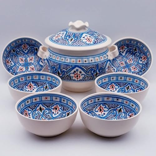 Servicio de sopa marroquí Turquesa - 6 pers