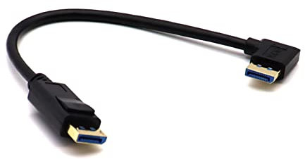 LOKEKE Câbles DisplayPort 1.4 8 K, plaqué or 8 K @ 60 Hz, 4 K @ 120 Hz DisplayPort pour displaport DP vers DP mâle avec câble à angle droit à 90 degrés pour appareils 3D HDR (M à M droit)