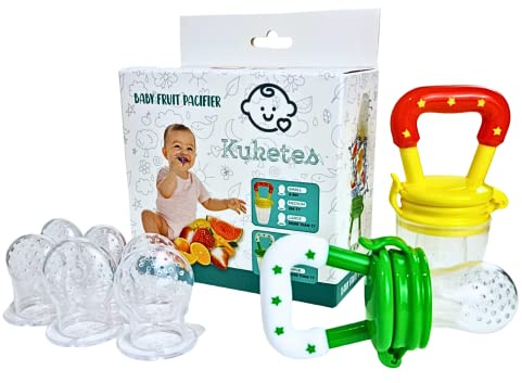 Kuketes Baby Lead Weaning – Schnuller aus Silikon, BPA-frei, Anti-Erstick-Schnuller mit Beißring für Obst und Gemüse.