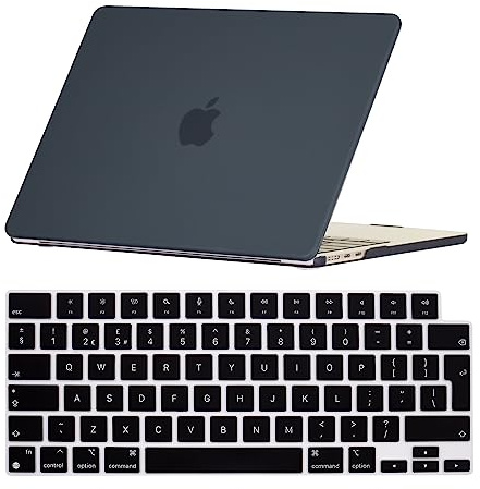 Se7enline Compatible with 2023 2024 MacBook Air 15 inch Case M4 M3 M2 for Mac Air 15.3-inch M4 M3 M2 Chip Model A2941/A3114/A3241 Laptop Protective Hard Shell Case with Keyboard Cover Skin,Matte Black | 2 in 1 Matte Hard Shell Laptop Case with Keyboard Cover Anti-Scratch Heat Dissipation Full Port Access Slim Lightweight