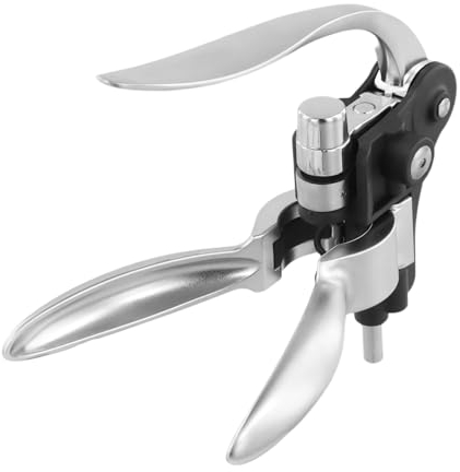 Volumoon Lever Corkscrew Wine Opener, Corkscrew Lever Wine Bottle Opener, Professional Waiters Corkscrew, Vertical Lever Corkscrew with Ergonomic Lever Pump, Wine Bottle Opener Gift Set, Silver
