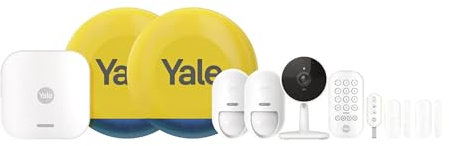 Yale Smart Alarm Premium Kit - 10 Pieces [NO Subscription Required] Arm, Part-Arm, Disarm | Control 4 Security Areas | Real-Time Alerts | Compatible with The Yale Home app