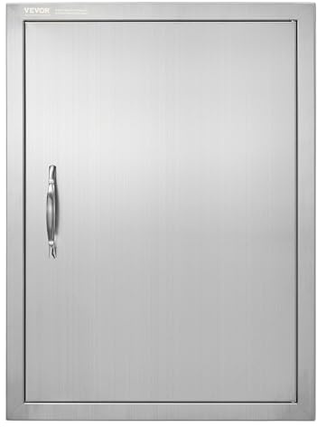 VEVOR Puerta de Acceso a Barbacoa Puerta de Cocina Exterior Simple de 508x686 mm Puerta Empotrada de Acero Inoxidable con Manija Empotrada para Isla de Barbacoa, Estación de Parrilla, Armario Exterior