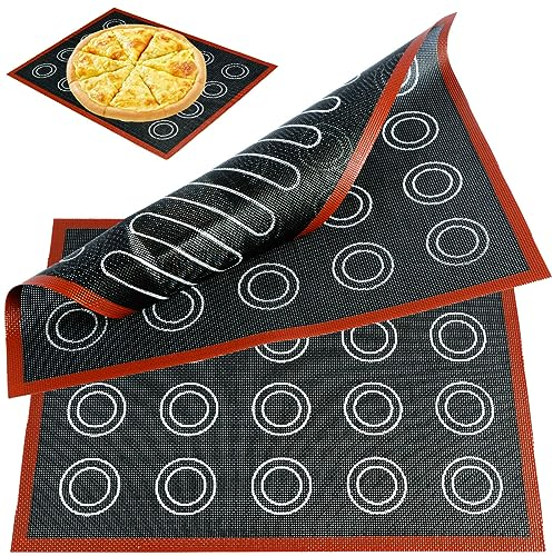 2 alfombrillas de silicona para hornear macarons, alfombrilla de silicona microperforada para horno antiadherente, accesorio de pastelería, profesional, reutilizable para macarones/galletas (30 x 40