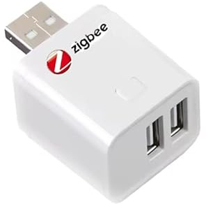 Yueyang Adaptador interruptor Zigbee Micro USB, 5 V Mini 2gang switch, control Smart Life, compatible con Alexa, alimentación USB (1)
