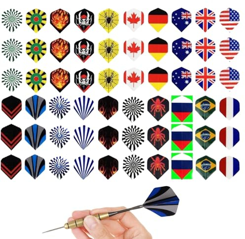 Standard-Dart-Flights - Dart-Zubehör-Kit - Dart Flights für Darts mit weicher Spitze und Darts mit Stahlspitze, Perfekter Ersatz-Schwanzflügel für Darts