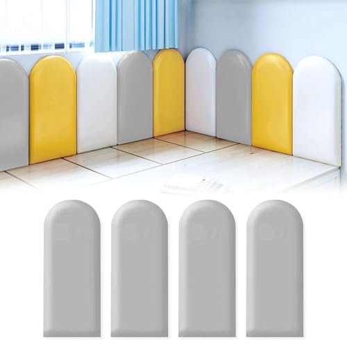 Pannelli da parete 3D, autoadesivi, in poliuretano, impermeabili, per cameretta dei bambini, pannelli da parete imbottiti, da appendere per testiera, letto, cuscino per bambini (grigio)