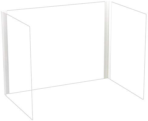 Acryl-Niesschutz für Schreibtisch, professionelle Thekenschutzbarriere mit Anti-Sprüh-Design, transparentes Plexiglas, Schreibtisch-Trennwand, 50 x 35 x 55 cm, ideal für Büro und Einzelhandel
