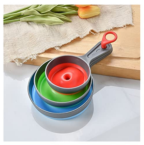 BZVCRTYKL Embudos de enlatado Plegables - Embudo de Cocina de 3 Piezas de Boca Ancha Grande for Botellas de llenado de Mermelada y Especias Embudos de Aceite líquido y polvo/543