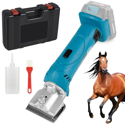 Schermaschine Pferd Schafschere kompatibel mit Makita 18V (Ohne akku), Akku Schafschermaschine, 6 Gang 35 Profi pferde schermaschine für Dickes, Zähne Haustiermaschine Kabellos Pferdeschermaschine
