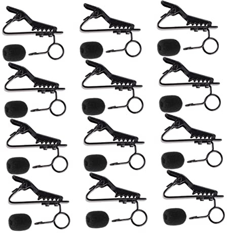 TOYANDONA 24stücke Kragenmikrofonclips Mini-lavalier-mikrofon-clips Metallclips Schwarz -clips Schwammüberzüge
