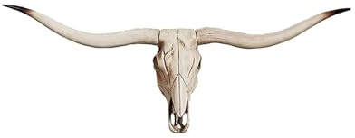Yebutt Long Horn Bison Bull Skull Wall Decor Environmental Friendly Resin Skull Sculpture Wall Hanging Handmade Farmhouse Decor Wall Sculpture