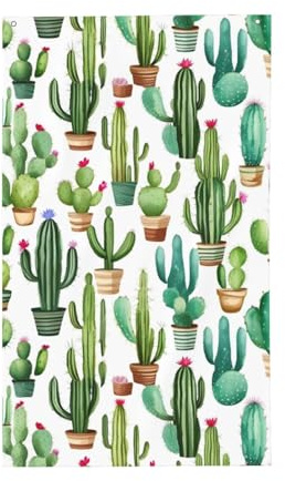 Bandera decorativa de jardín con estampado de flores de cactus, poliéster, impresión viva, lista para vacaciones y fiestas
