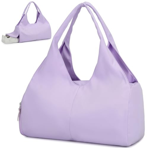 BlesMaller Reisetasche Sporttasche Damen Handgepäck mit Schuhfach & Nassfach Trainingstasche kleine Sport Tasche für Gym Yoga Sauna Schwimmen (Lila)