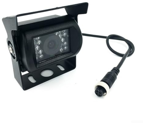 Caméra de recul étanche 1224 V 4 broches robuste pour camping-car, camion, remorque avec infrarouge et abat-jour réglable pour une sécurité accrue