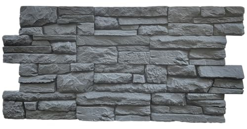 3D Wandpaneele in Klinkeroptik Anthrazit – PU Wand- & Fassadenverkleidung Ardesia Nero – 114,5×57,5 cm – Für Innen & Außen – Wärmedämmend & Schlagfest