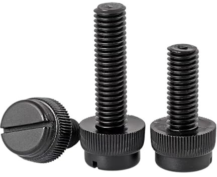 Vis à main sans outil avec tête moletée et fendue - Plastique acrylique/nylon PA66, transparent/blanc/noir, 10/20/50 pièces(Black,M4x25mm(20pcs))