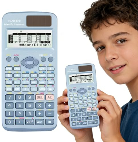 RNPKZ FX-991EX Scientific Calculator, Engineering Scientific Calculator with 552 Functions, Portable 10+2 Digits Display Scientific Calculators for Students, Teachers, Business, School, Office (Blue)
