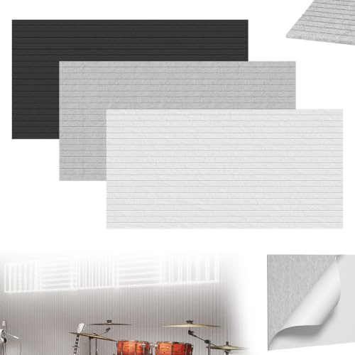 LZQ Panel acústico autoadhesivo de 120 x 60 cm, panel de pared, aislamiento acústico, revestimiento de pared, fieltro decorativo, para salón, oficina, estudio, 16 unidades, color blanco