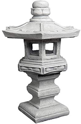 gartendekoparadies.de Japanese Tachi-Gata stone lantern, H. 42 cm, 11 kg, gray, frost-proof made of cast stone for outdoor use