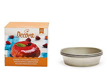 Decora 0060230 CF 10 Stampi Alluminio Bordo Svasato Ø 8 X H 2 Cm
