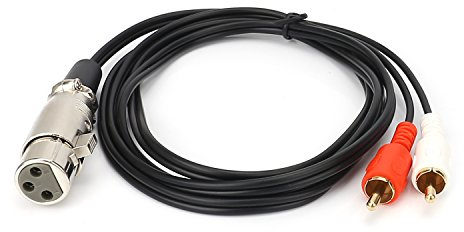 SiYear XLR-Y-Splitter-Patchkabel, 1 XLR-Buchse auf 2 Cinch-Stecker, Adapterkabel, 3-poliger XLR-Mikrofon-Splitter, 2RCA auf XLR 1,5 m